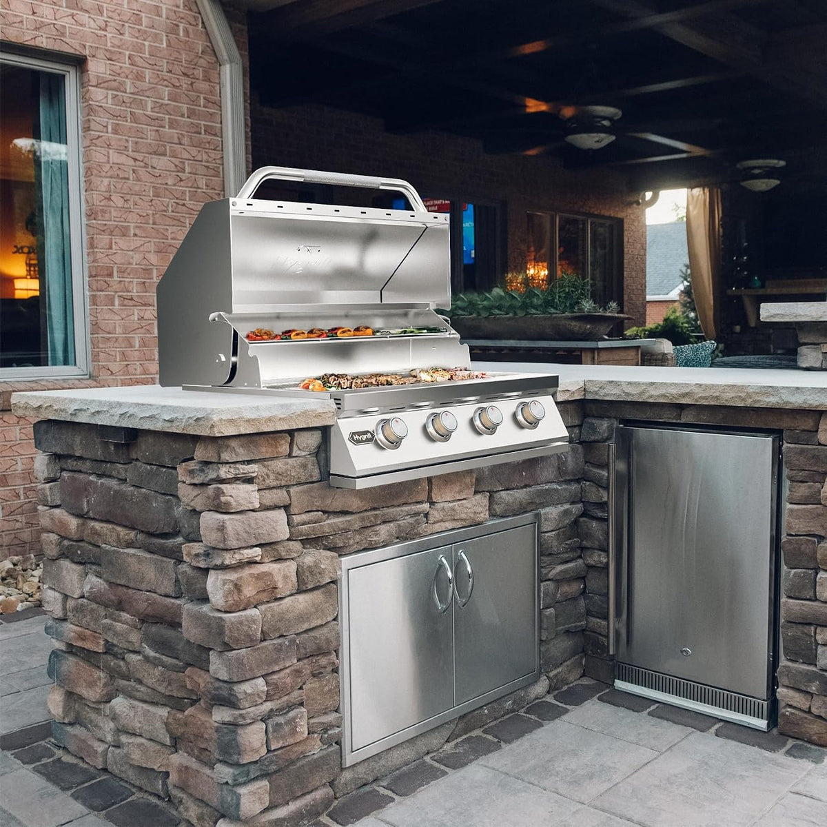 Hygrill STD Series 32-Inch Built in Grill, Stainless Steel 4-Burner Grill