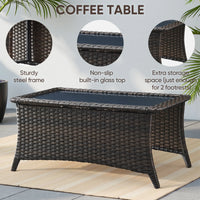 Luxury 6 Pieces Outdoor Patio Furniture Set with Swivel Rocker Chairs 6-Inch Extra Thick Cushions,Sofa Coffee Table,Wicker Conversation Sets for Porch Deck Backyard Poolside