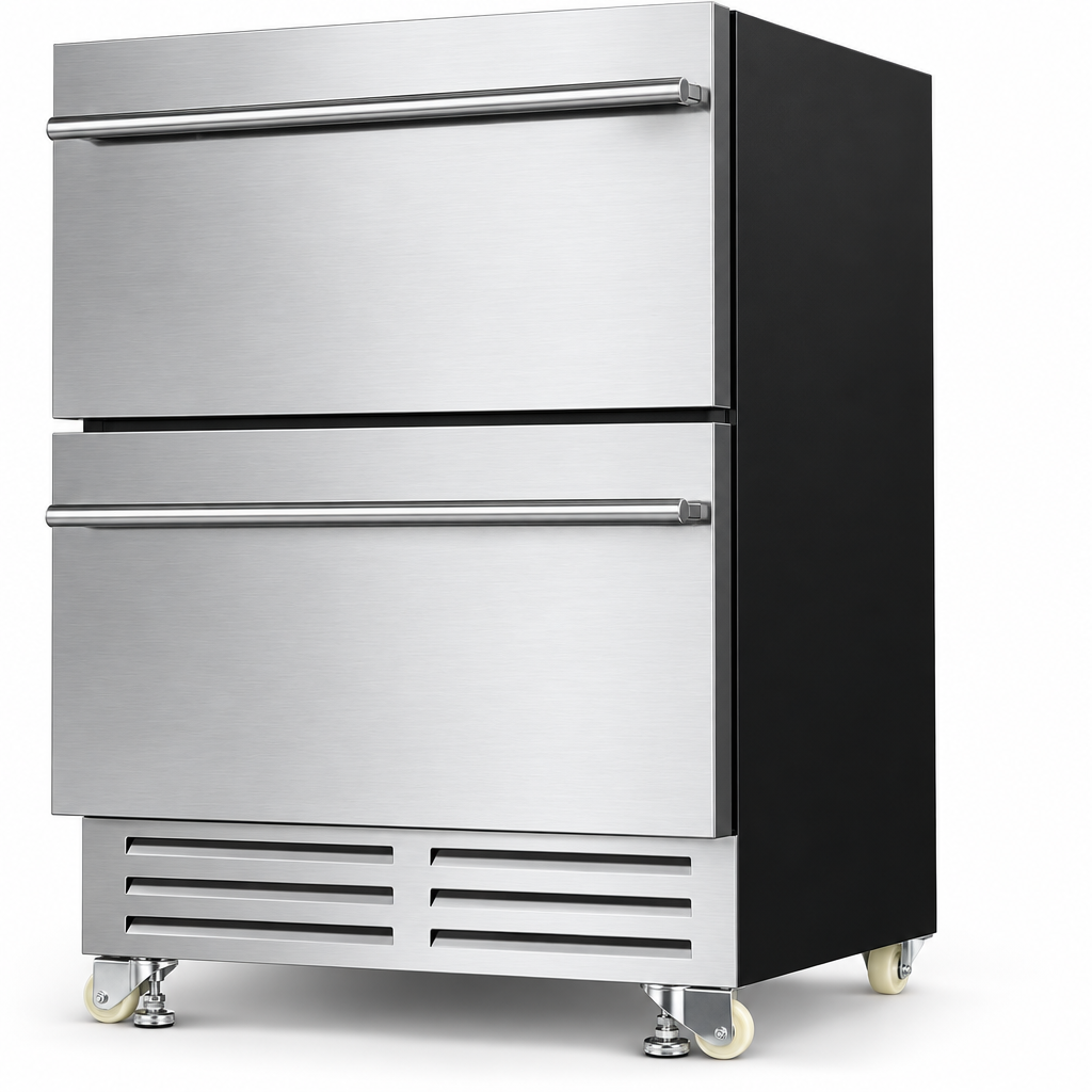 24'' Drawer Fridge under Counter Beverage Refrigerator with Wheels