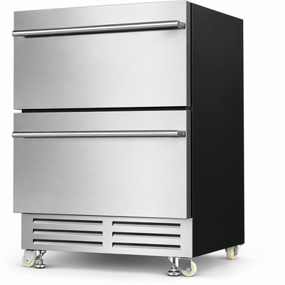 24'' Drawer Fridge under Counter Beverage Refrigerator with Wheels