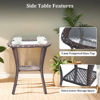 Luxury 6 Pieces Outdoor Patio Furniture Set with Swivel Rocker Chairs 6-Inch Extra Thick Cushions,Sofa Coffee Table,Wicker Conversation Sets for Porch Deck Backyard Poolside