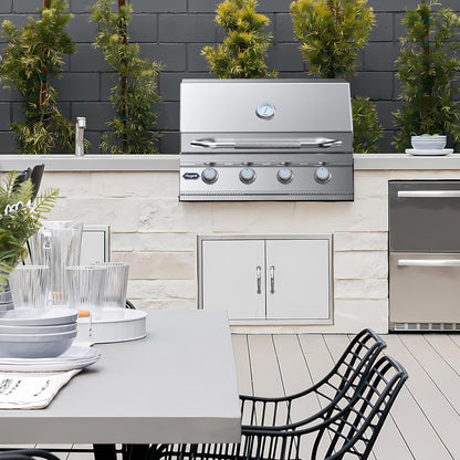 Hygrill STD Series 32-Inch Built in Grill, Stainless Steel 4-Burner Grill