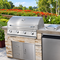 Built-In Gas Grill Head Designed for Outdoor Kitchens, 60,000 BTU Power, 304 Stainless Steel, 810 Sq In