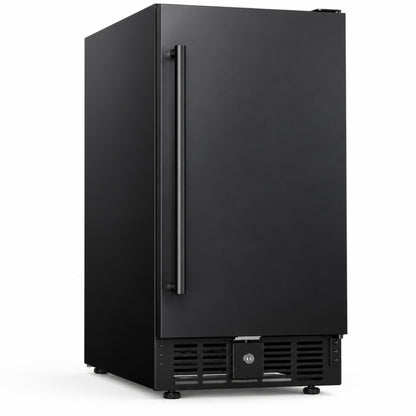 15 Inch under Counter Beverage Refrigerator, 128 Cans Outdoor Fridge with Adjustable Glass Shelves, ≤45Db Quiet Small Beverage Refrigerator for Outdoor Kitchen & Patio (Black)